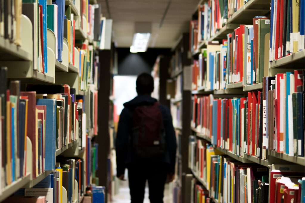 student in library school
