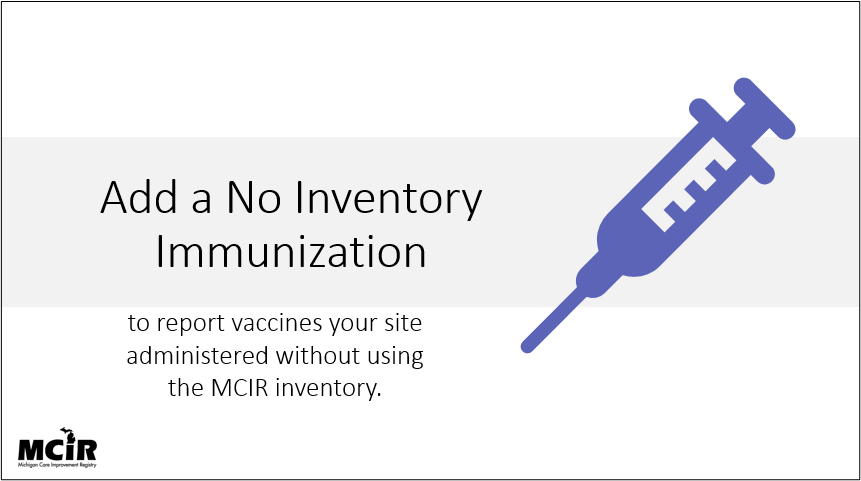 Add a No Inventory Immunization