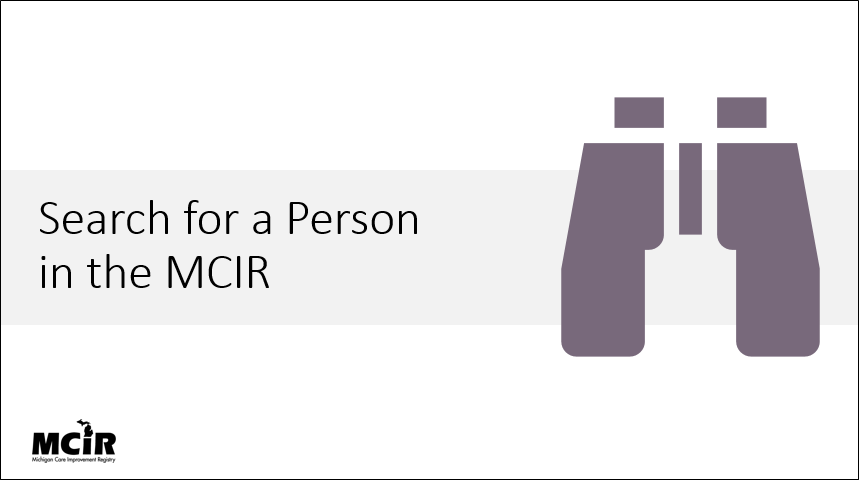 Search for a person in MCIR